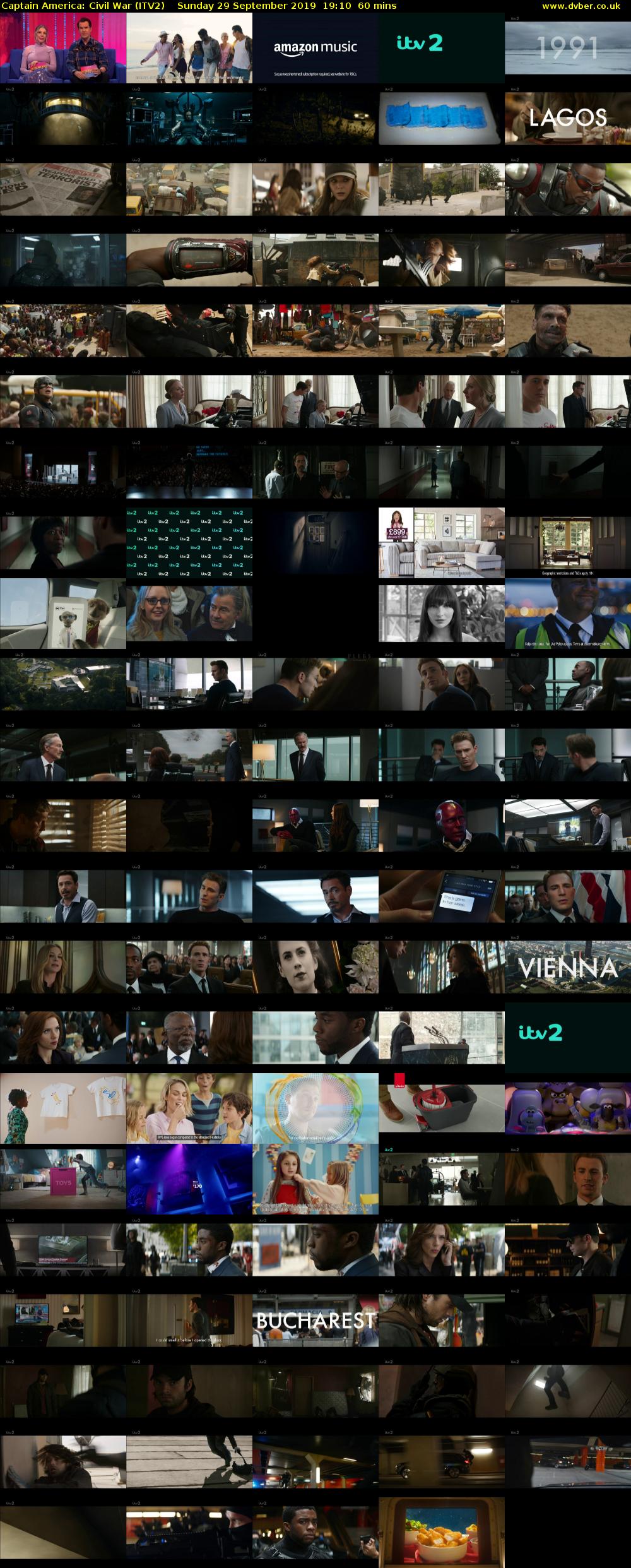 Captain America: Civil War (ITV2) Sunday 29 September 2019 19:10 - 20:10