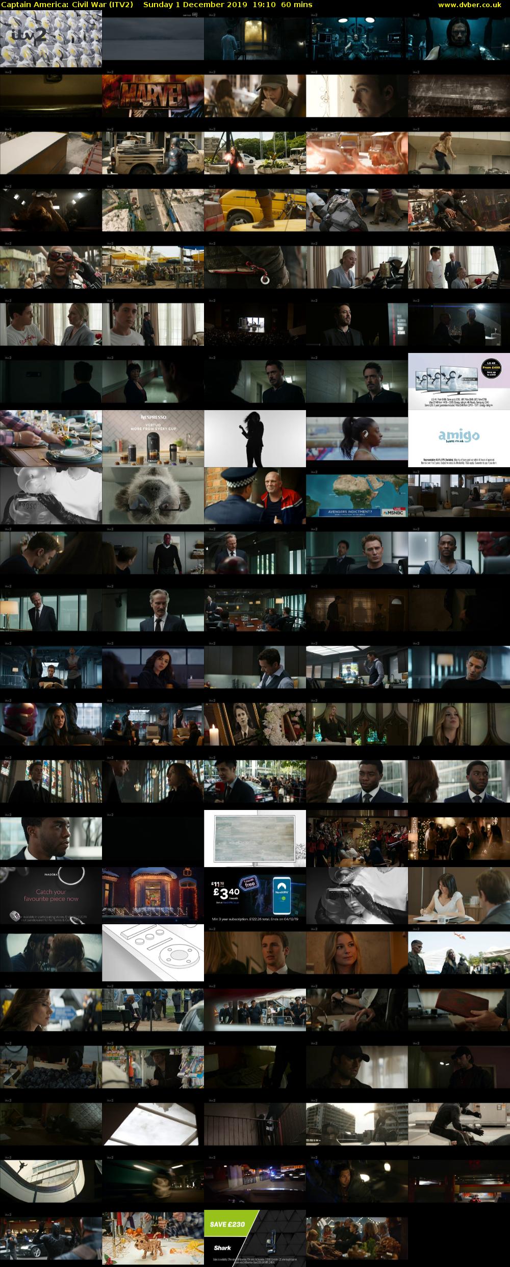 Captain America: Civil War (ITV2) Sunday 1 December 2019 19:10 - 20:10