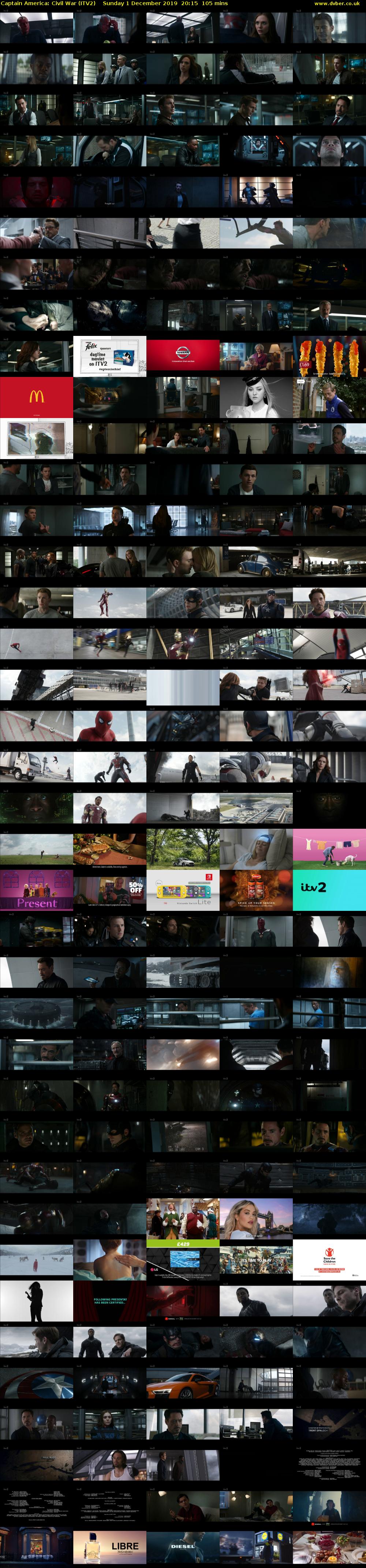 Captain America: Civil War (ITV2) Sunday 1 December 2019 20:15 - 22:00