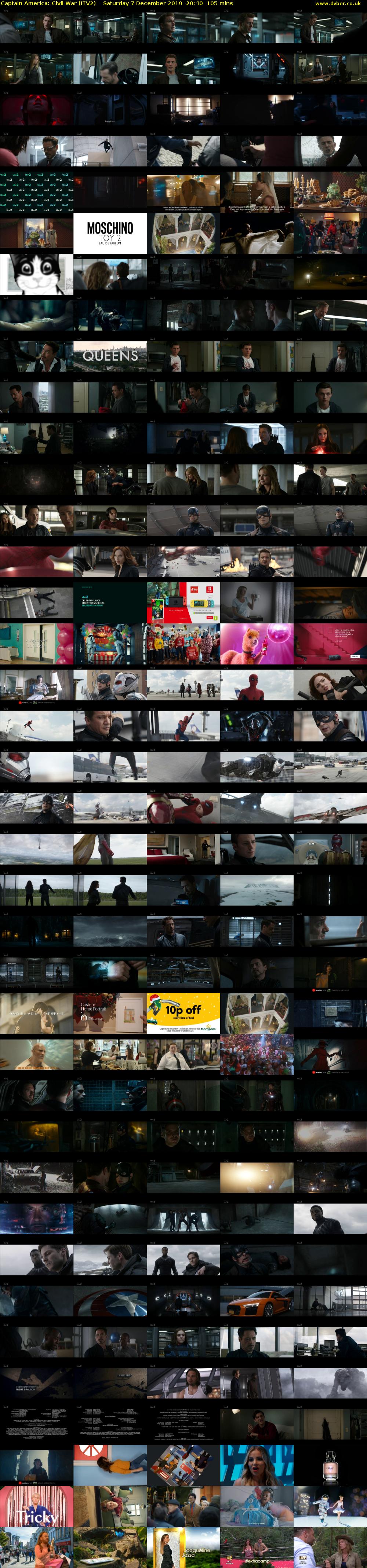Captain America: Civil War (ITV2) Saturday 7 December 2019 20:40 - 22:25