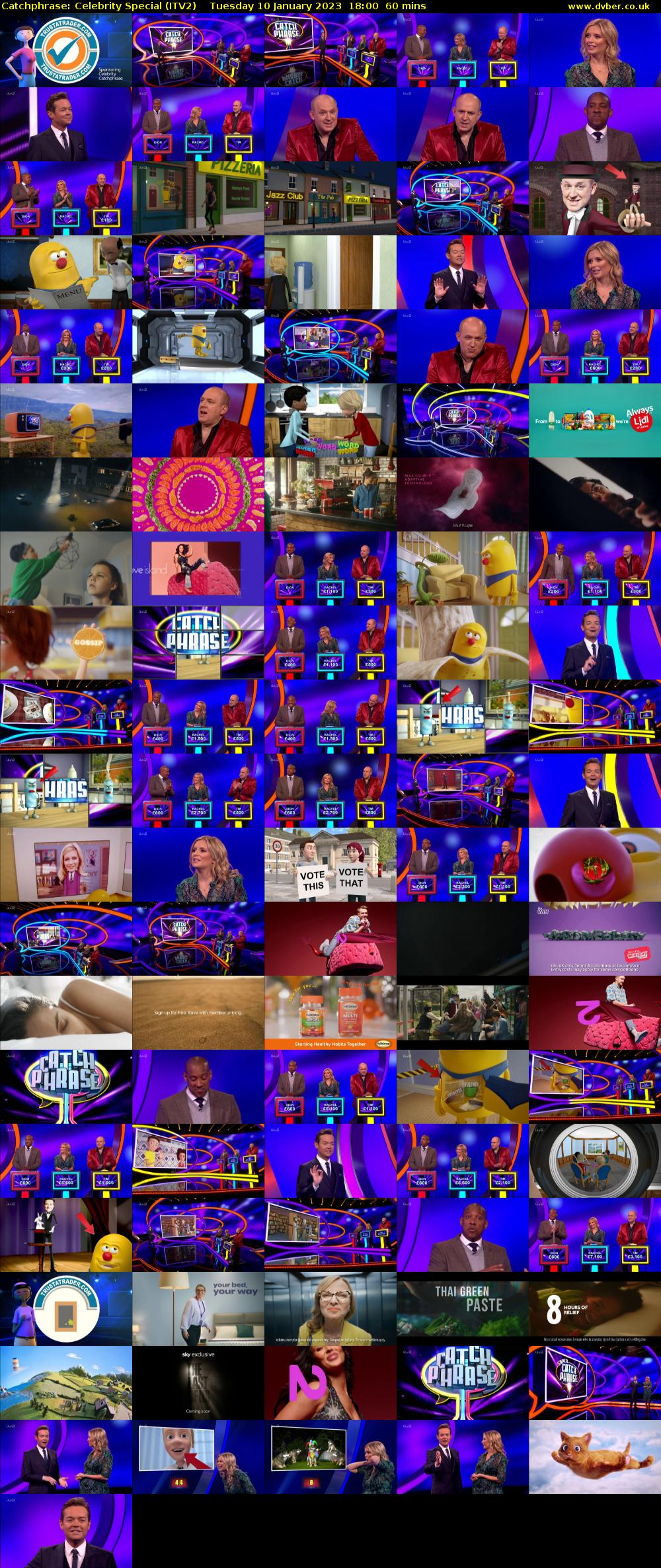Catchphrase: Celebrity Special (ITV2) Tuesday 10 January 2023 18:00 - 19:00