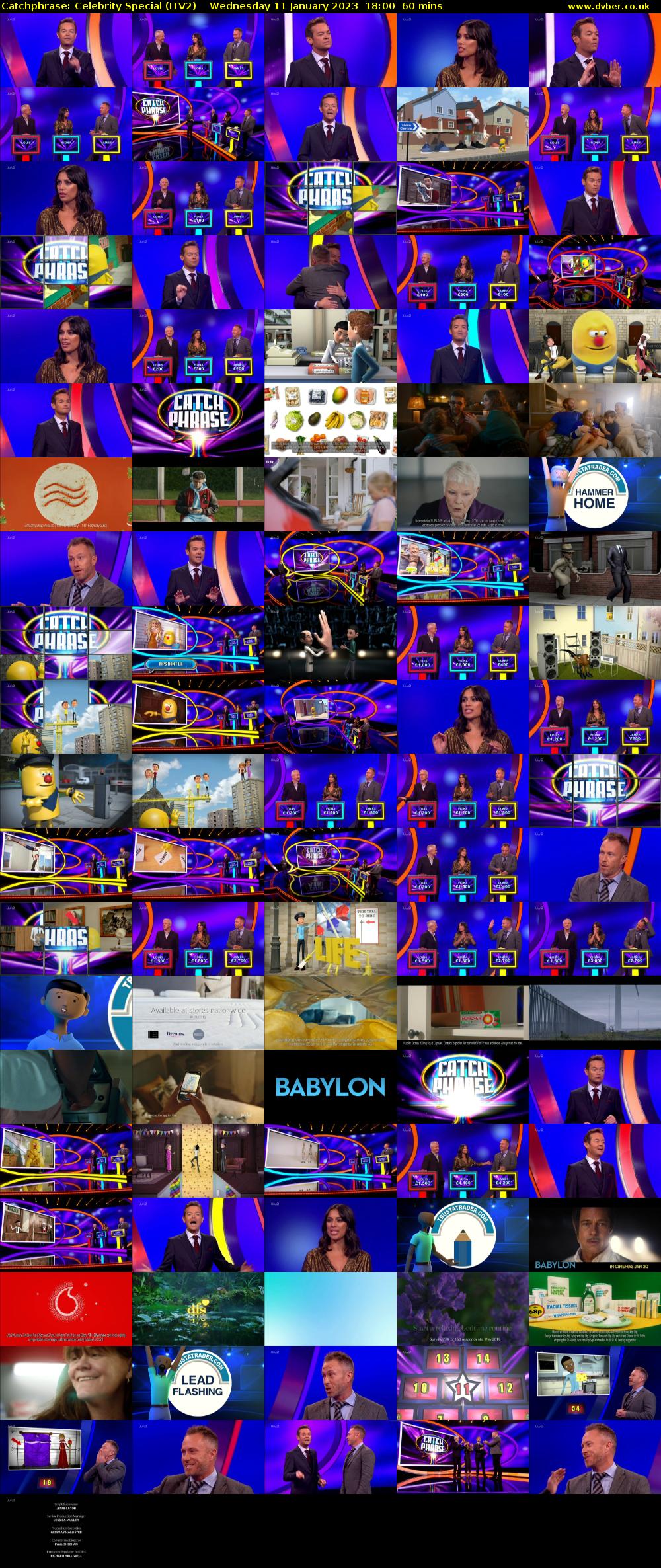 Catchphrase: Celebrity Special (ITV2) Wednesday 11 January 2023 18:00 - 19:00