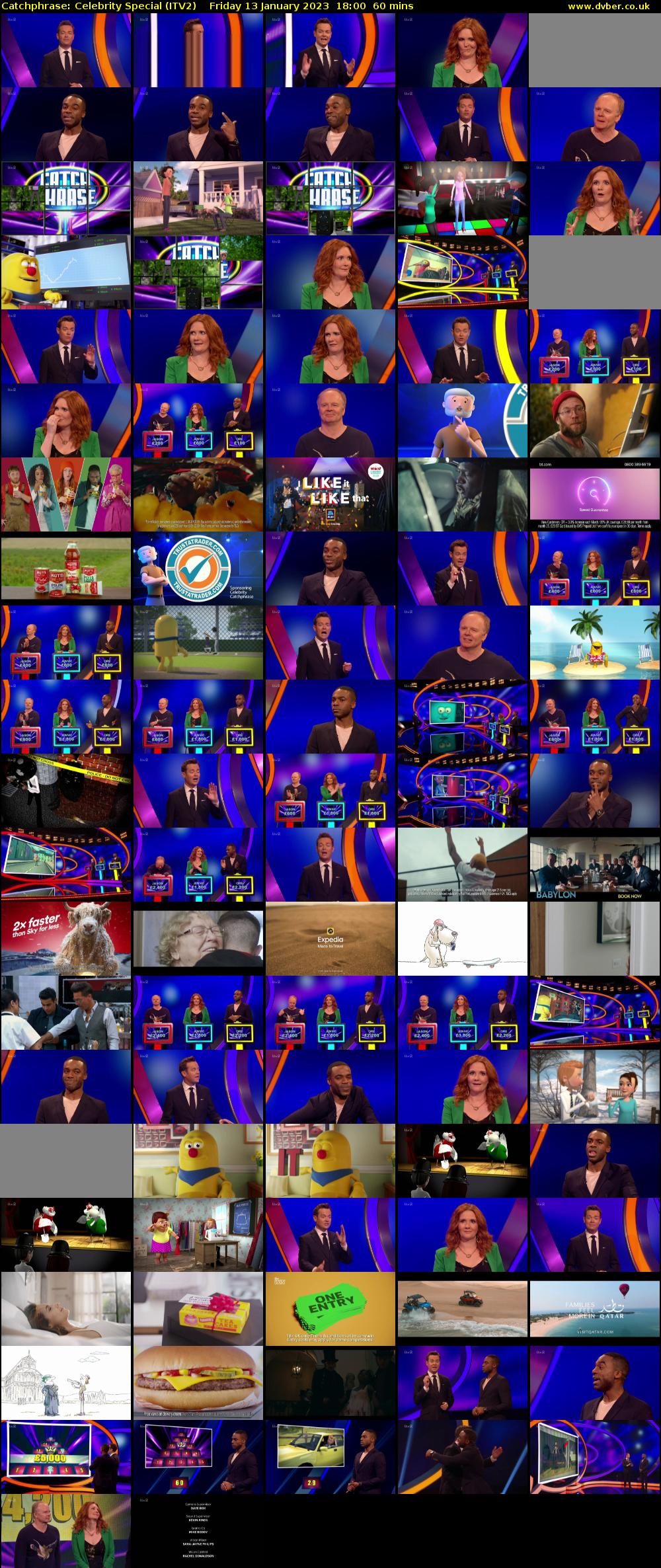 Catchphrase: Celebrity Special (ITV2) Friday 13 January 2023 18:00 - 19:00