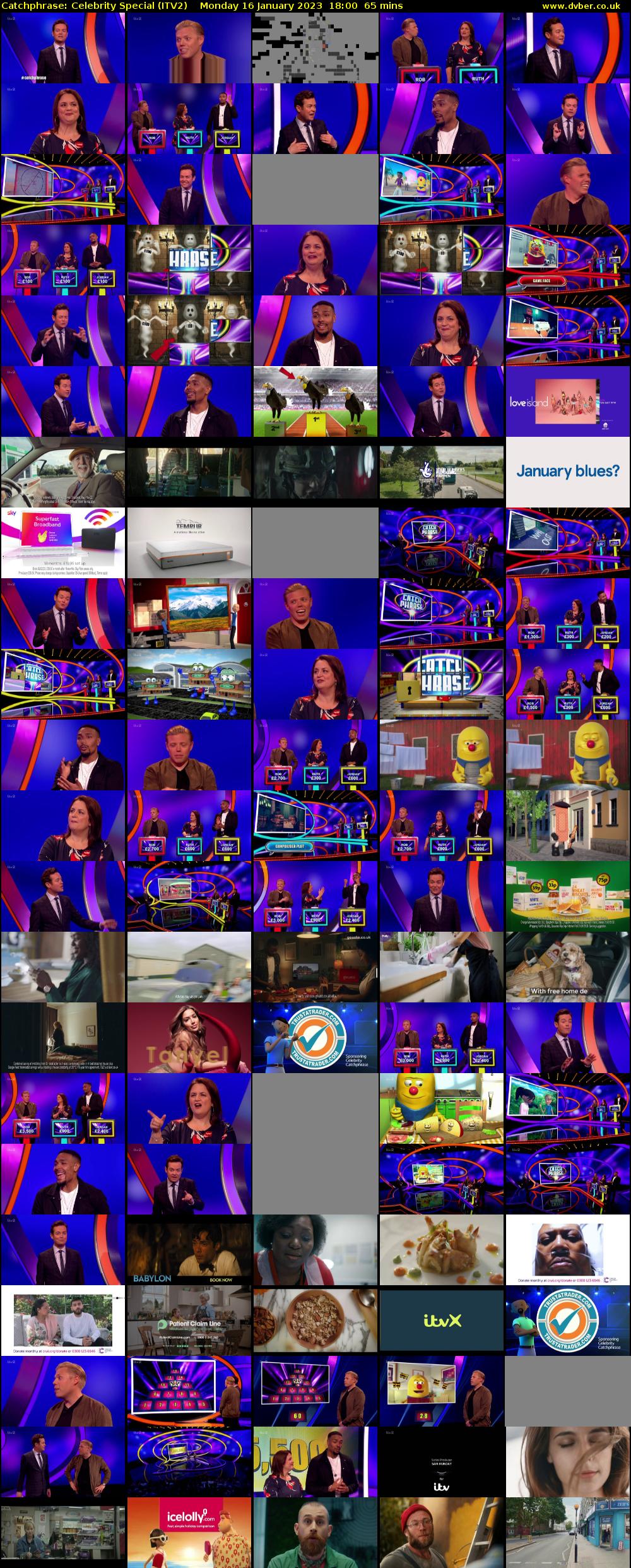 Catchphrase: Celebrity Special (ITV2) Monday 16 January 2023 18:00 - 19:05