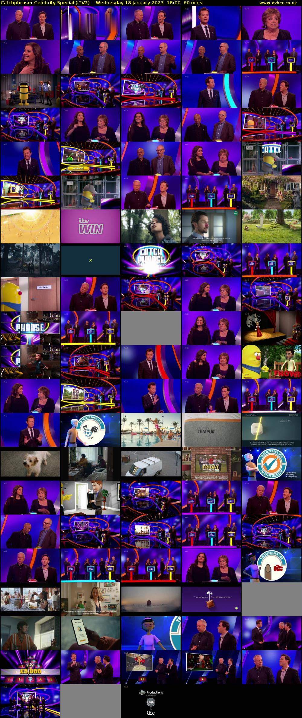 Catchphrase: Celebrity Special (ITV2) Wednesday 18 January 2023 18:00 - 19:00