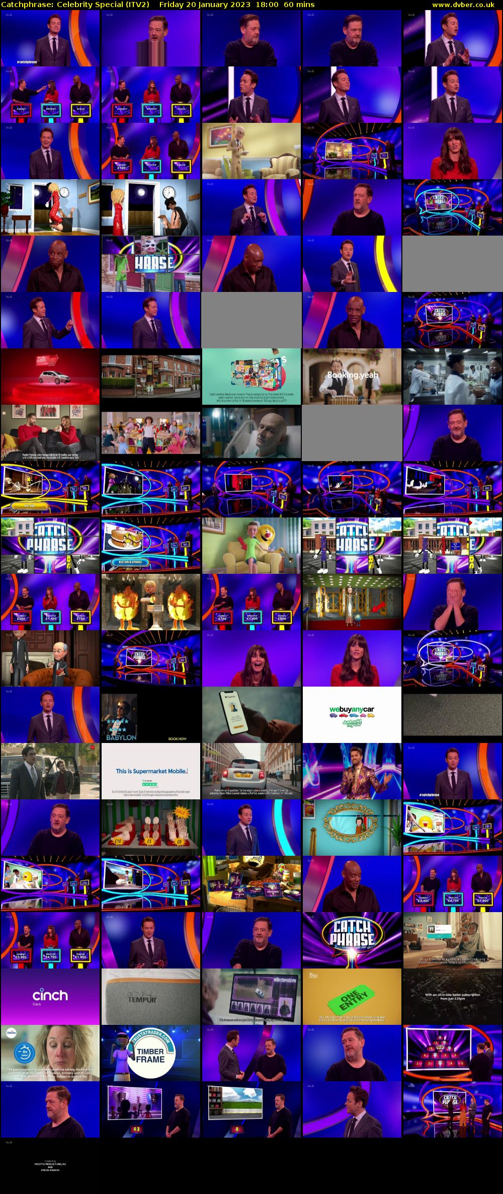 Catchphrase: Celebrity Special (ITV2) Friday 20 January 2023 18:00 - 19:00