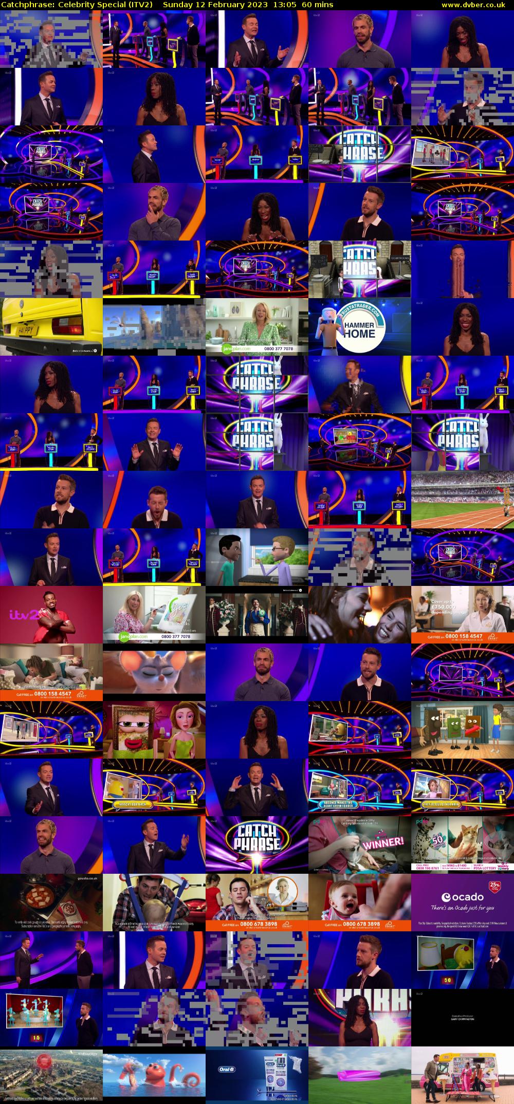 Catchphrase: Celebrity Special (ITV2) Sunday 12 February 2023 13:05 - 14:05