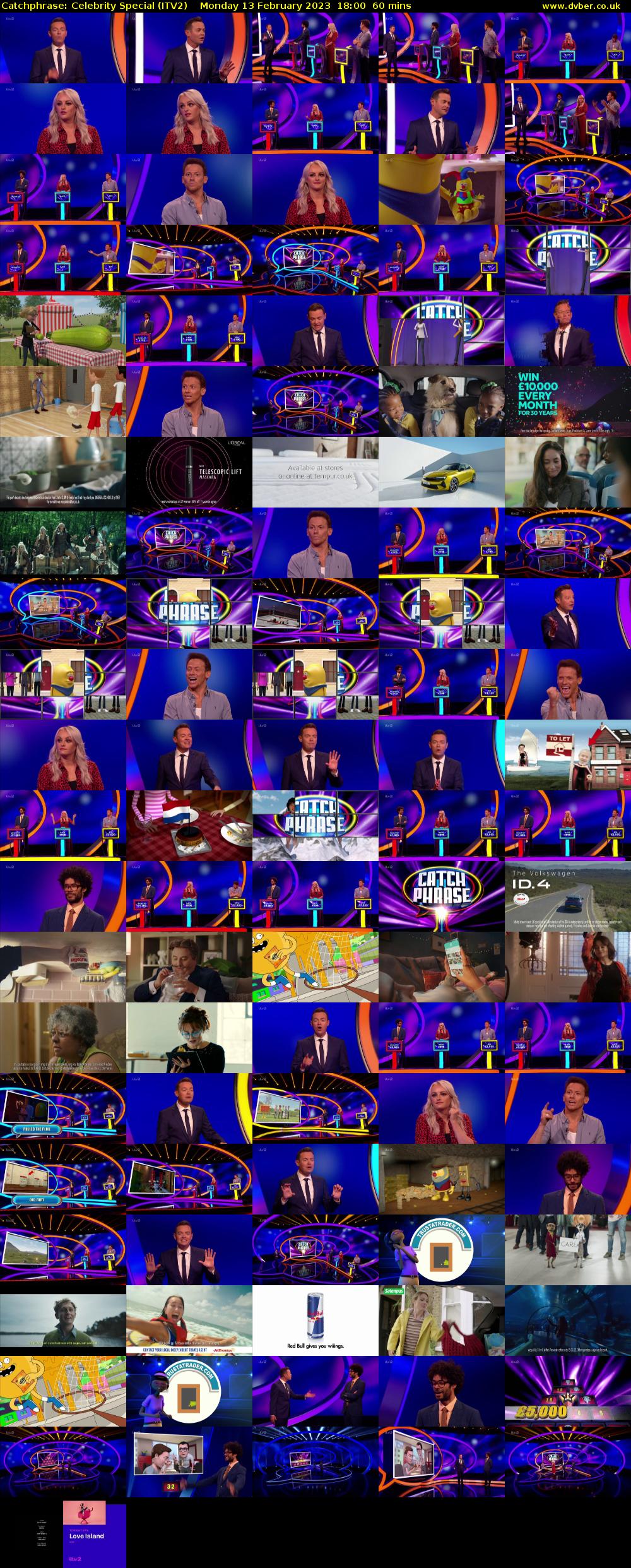 Catchphrase: Celebrity Special (ITV2) Monday 13 February 2023 18:00 - 19:00