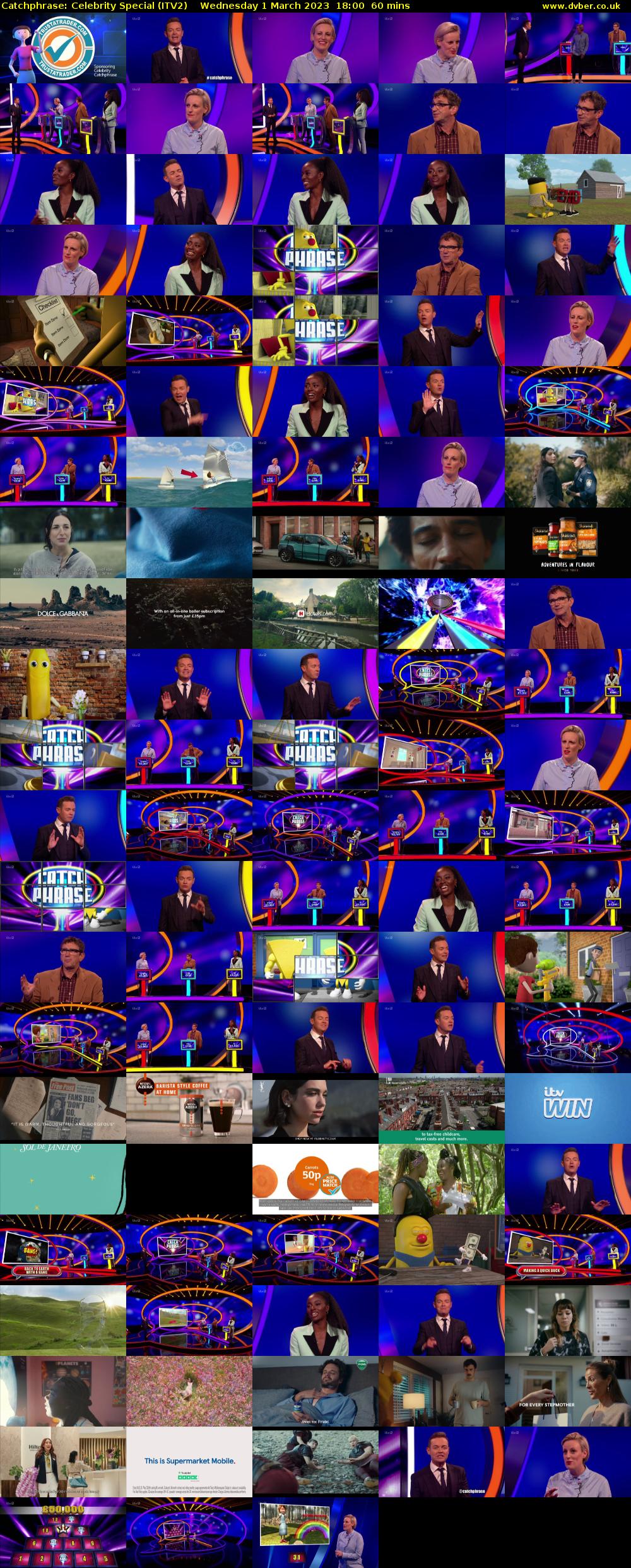 Catchphrase: Celebrity Special (ITV2) Wednesday 1 March 2023 18:00 - 19:00