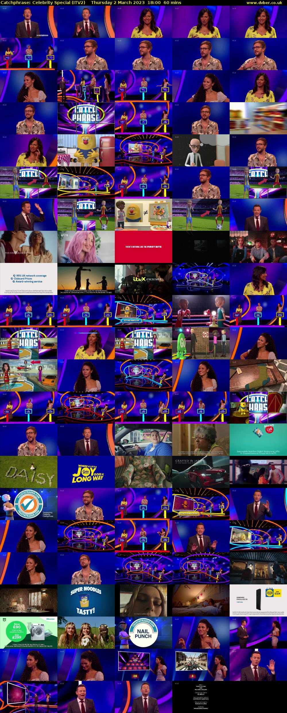 Catchphrase: Celebrity Special (ITV2) Thursday 2 March 2023 18:00 - 19:00