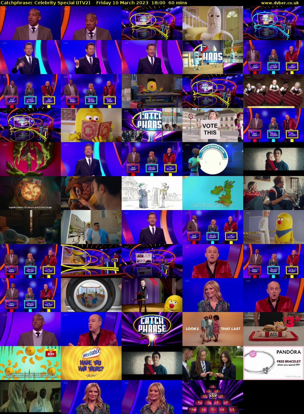 Catchphrase: Celebrity Special (ITV2) Friday 10 March 2023 18:00 - 19:00
