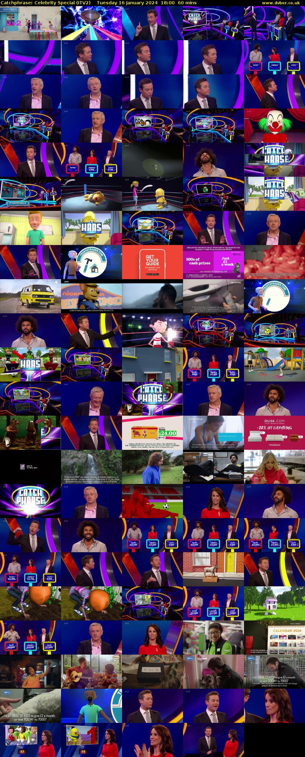 Catchphrase: Celebrity Special (ITV2) Tuesday 16 January 2024 18:00 - 19:00