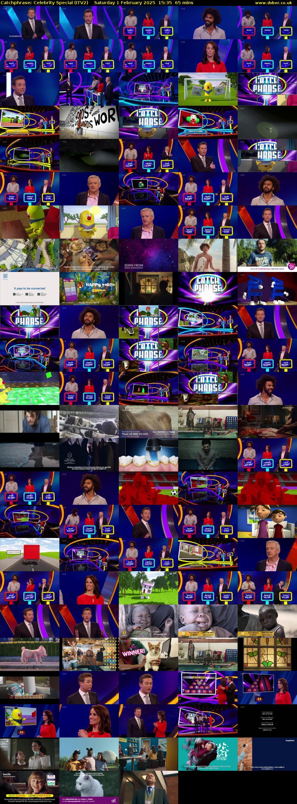 Catchphrase: Celebrity Special (ITV2) Saturday 1 February 2025 15:35 - 16:40