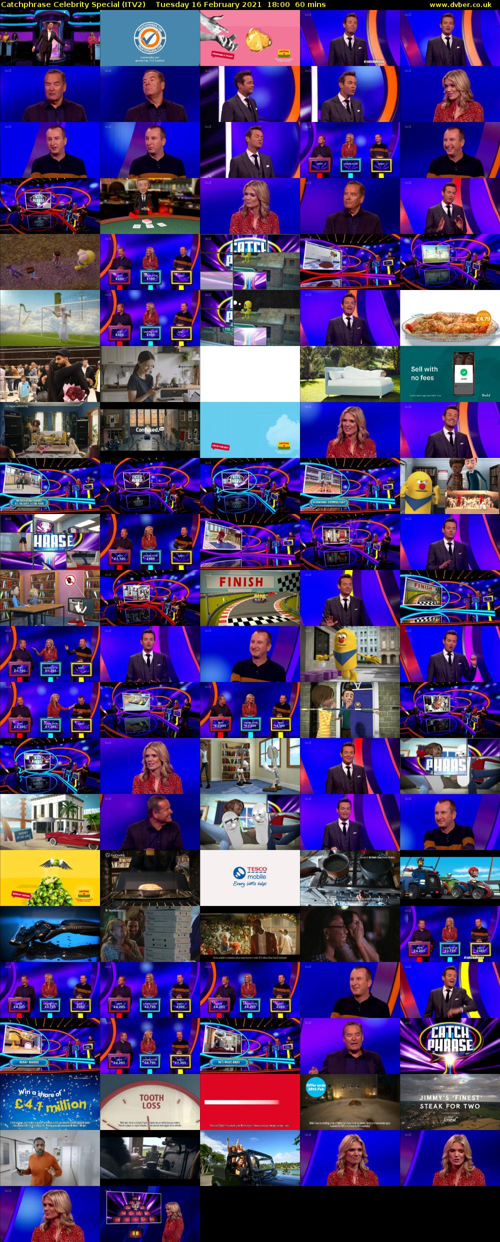 Catchphrase Celebrity Special (ITV2) Tuesday 16 February 2021 18:00 - 19:00