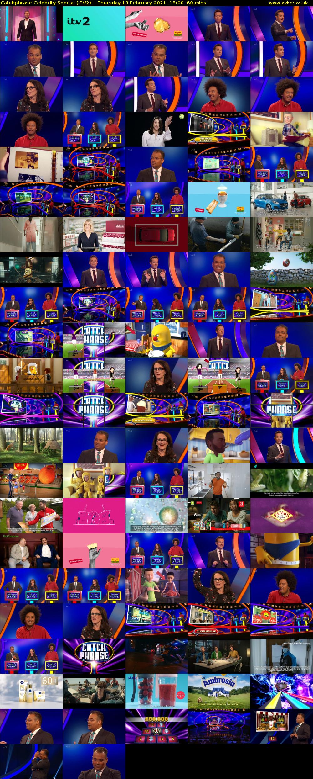 Catchphrase Celebrity Special (ITV2) Thursday 18 February 2021 18:00 - 19:00