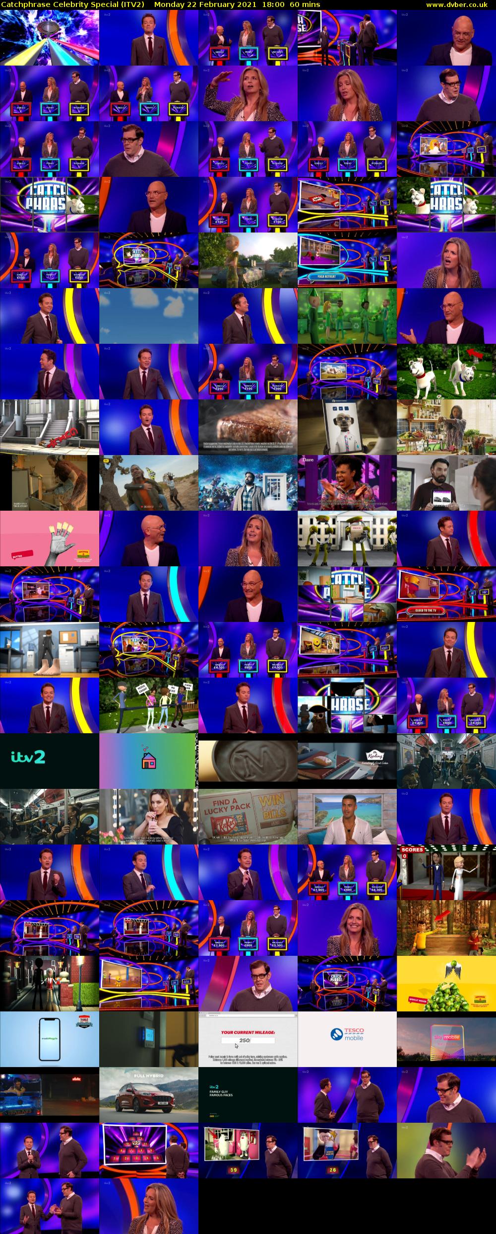 Catchphrase Celebrity Special (ITV2) Monday 22 February 2021 18:00 - 19:00