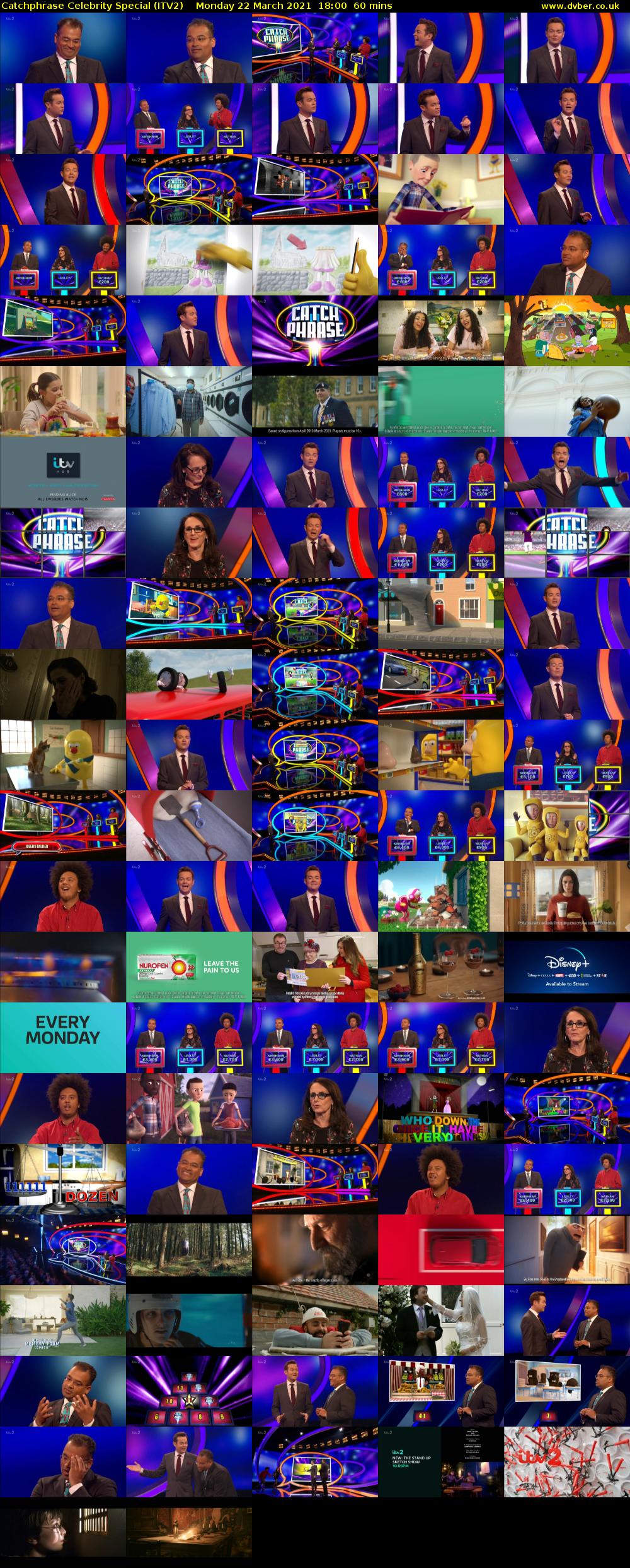 Catchphrase Celebrity Special (ITV2) Monday 22 March 2021 18:00 - 19:00