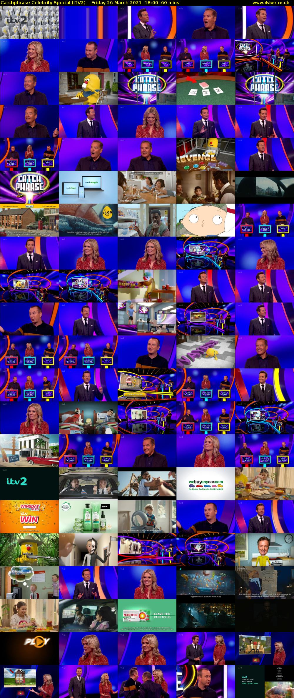 Catchphrase Celebrity Special (ITV2) Friday 26 March 2021 18:00 - 19:00