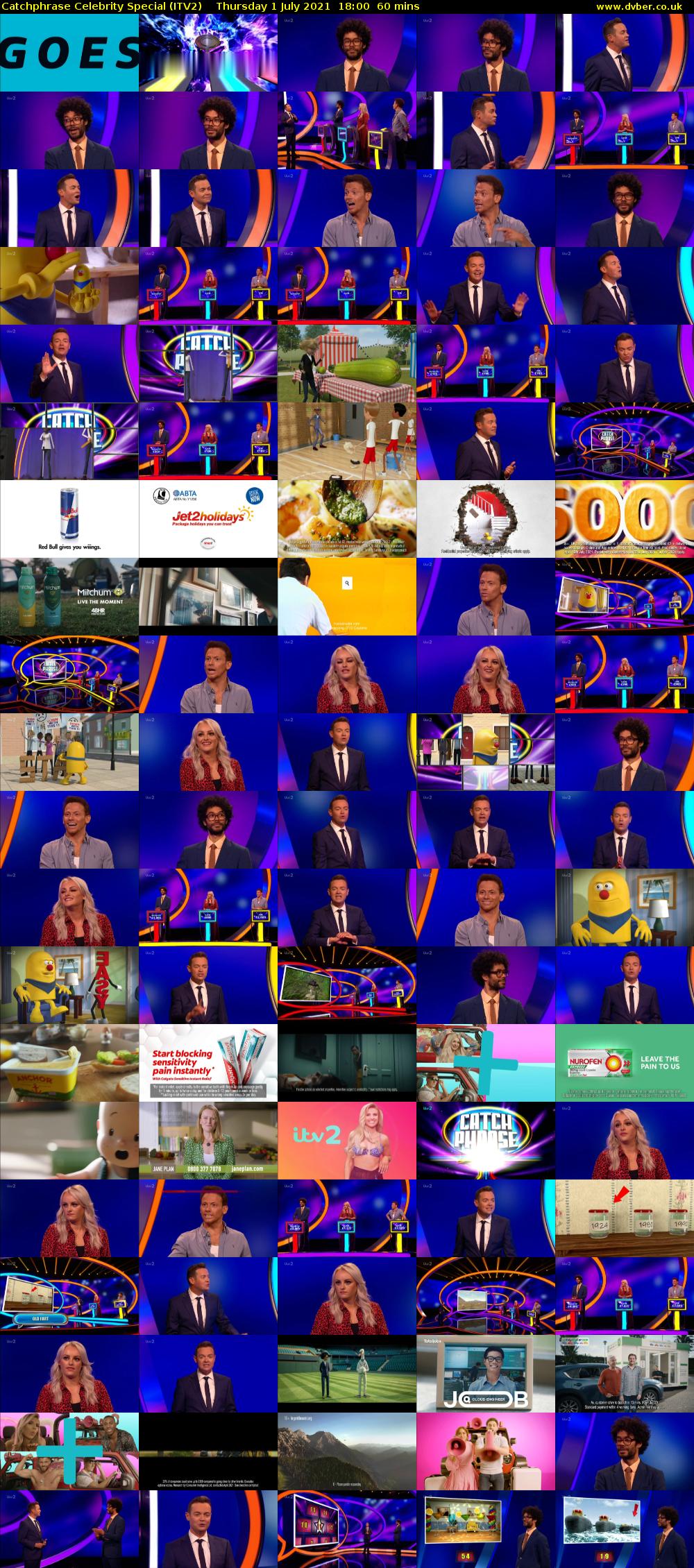 Catchphrase Celebrity Special (ITV2) Thursday 1 July 2021 18:00 - 19:00