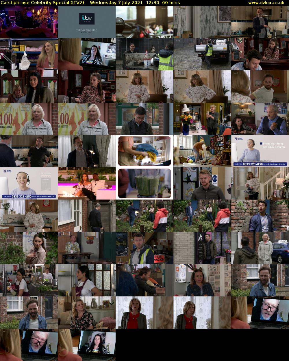 Catchphrase Celebrity Special (ITV2) Wednesday 7 July 2021 12:30 - 13:30