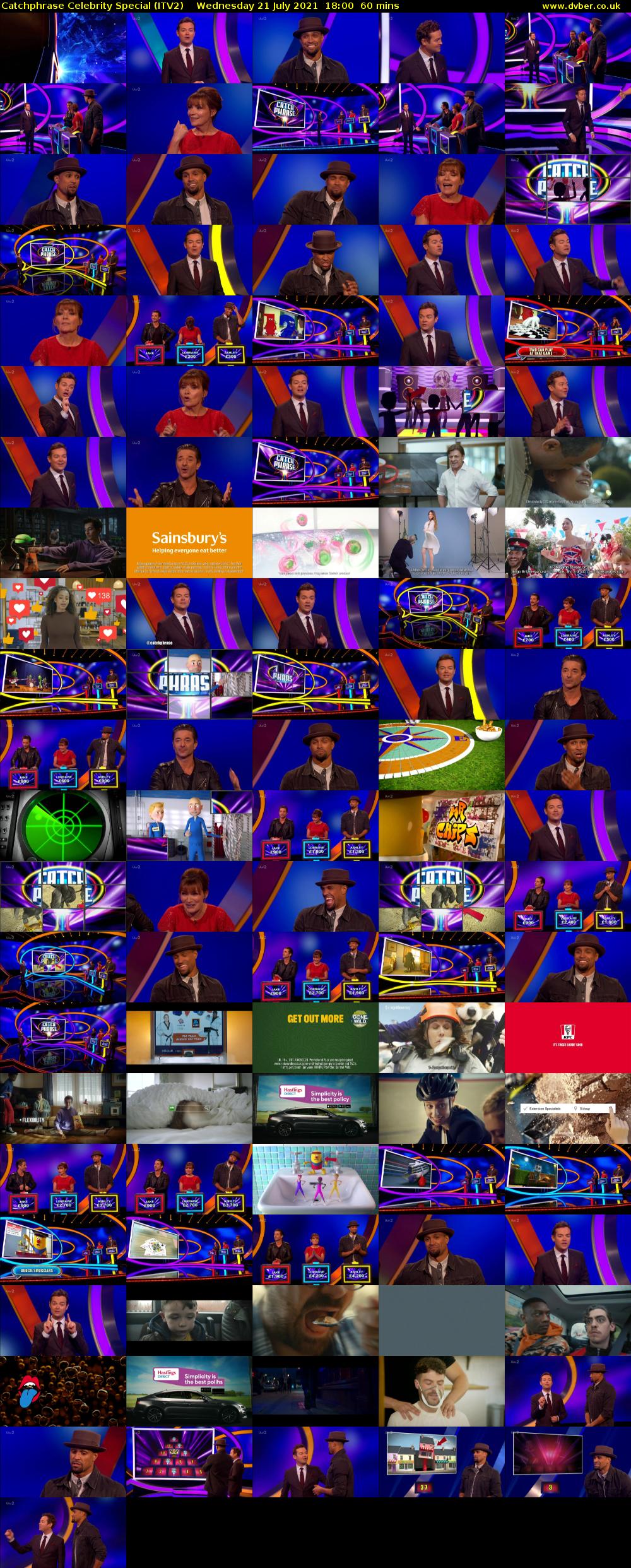 Catchphrase Celebrity Special (ITV2) Wednesday 21 July 2021 18:00 - 19:00