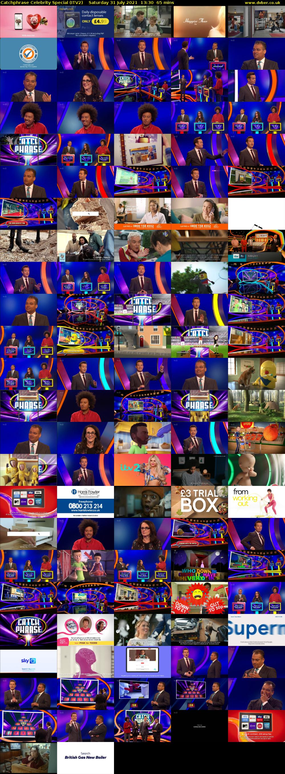 Catchphrase Celebrity Special (ITV2) Saturday 31 July 2021 13:30 - 14:35