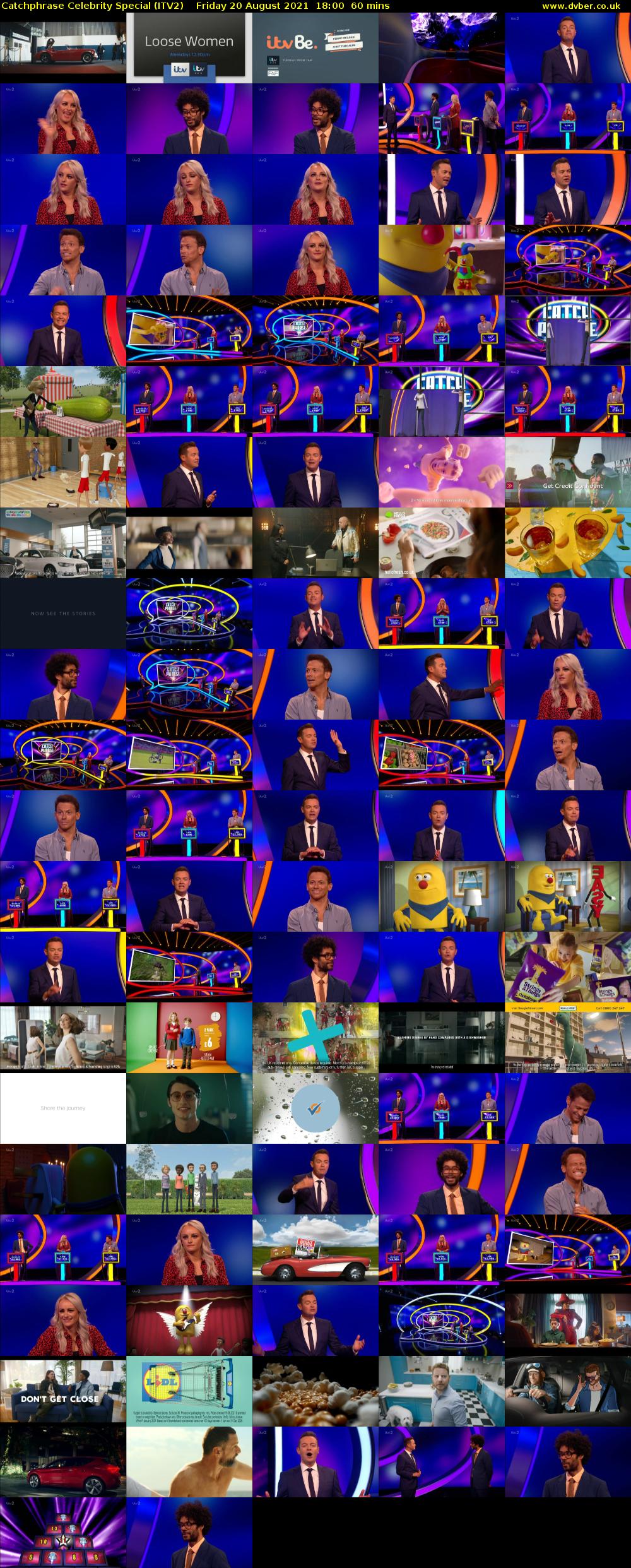 Catchphrase Celebrity Special (ITV2) Friday 20 August 2021 18:00 - 19:00