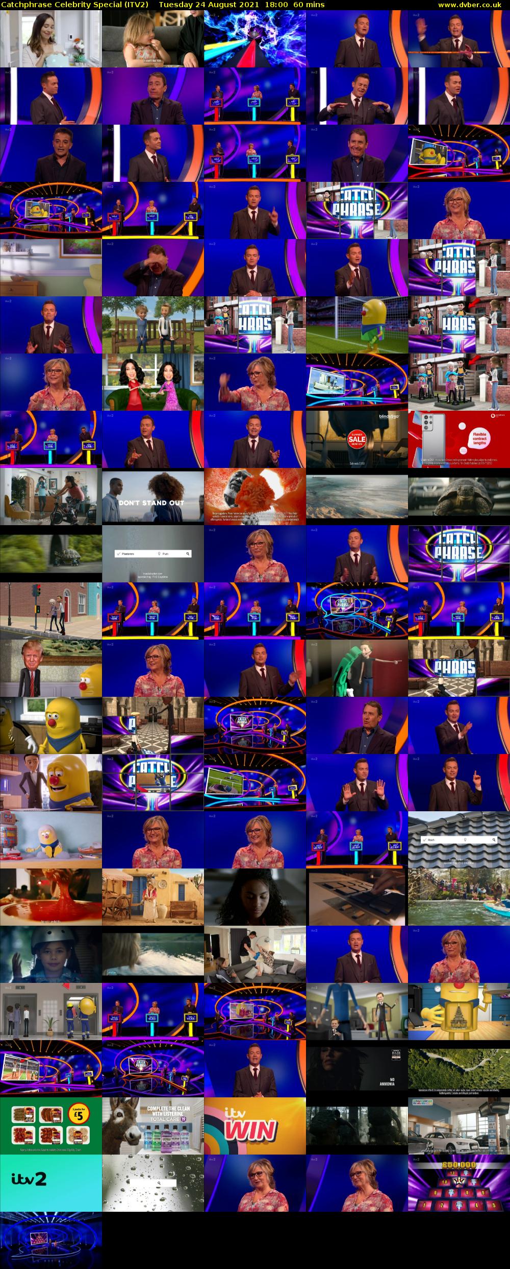 Catchphrase Celebrity Special (ITV2) Tuesday 24 August 2021 18:00 - 19:00