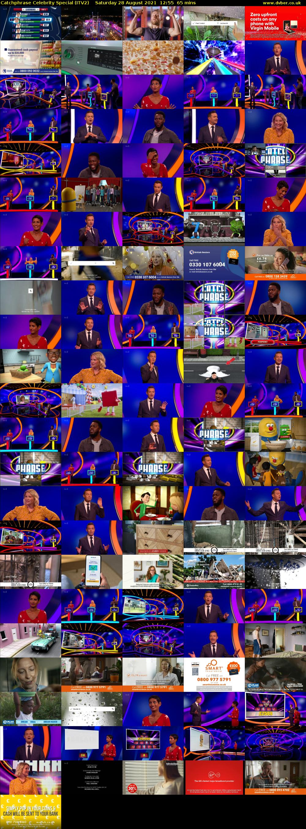 Catchphrase Celebrity Special (ITV2) Saturday 28 August 2021 12:55 - 14:00