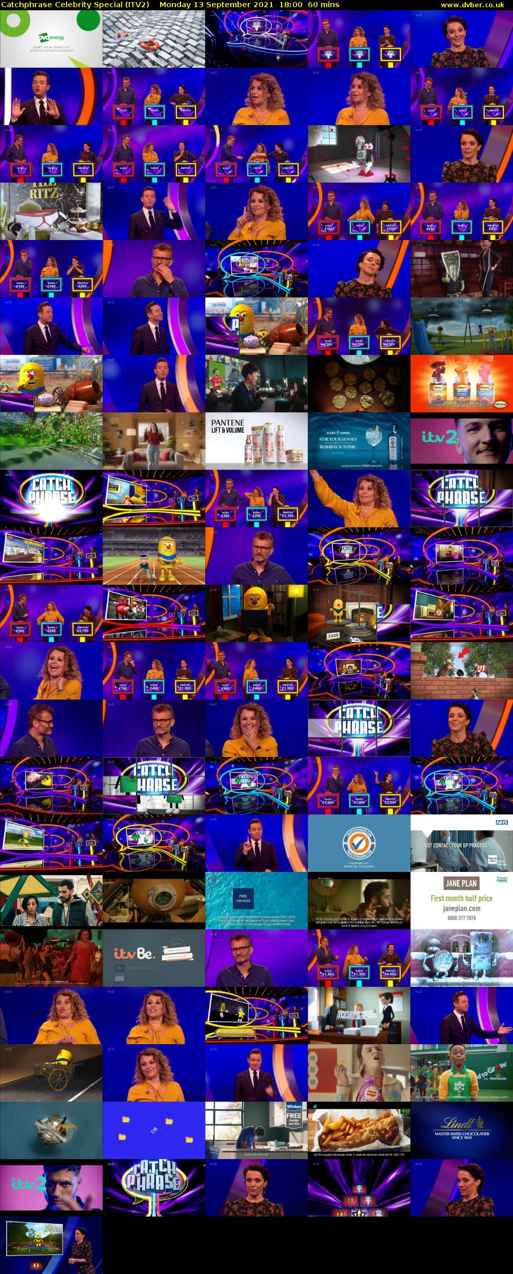 Catchphrase Celebrity Special (ITV2) Monday 13 September 2021 18:00 - 19:00