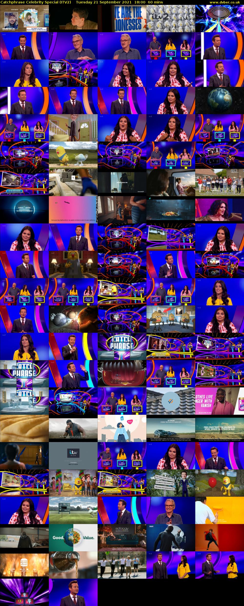 Catchphrase Celebrity Special (ITV2) Tuesday 21 September 2021 18:00 - 19:00