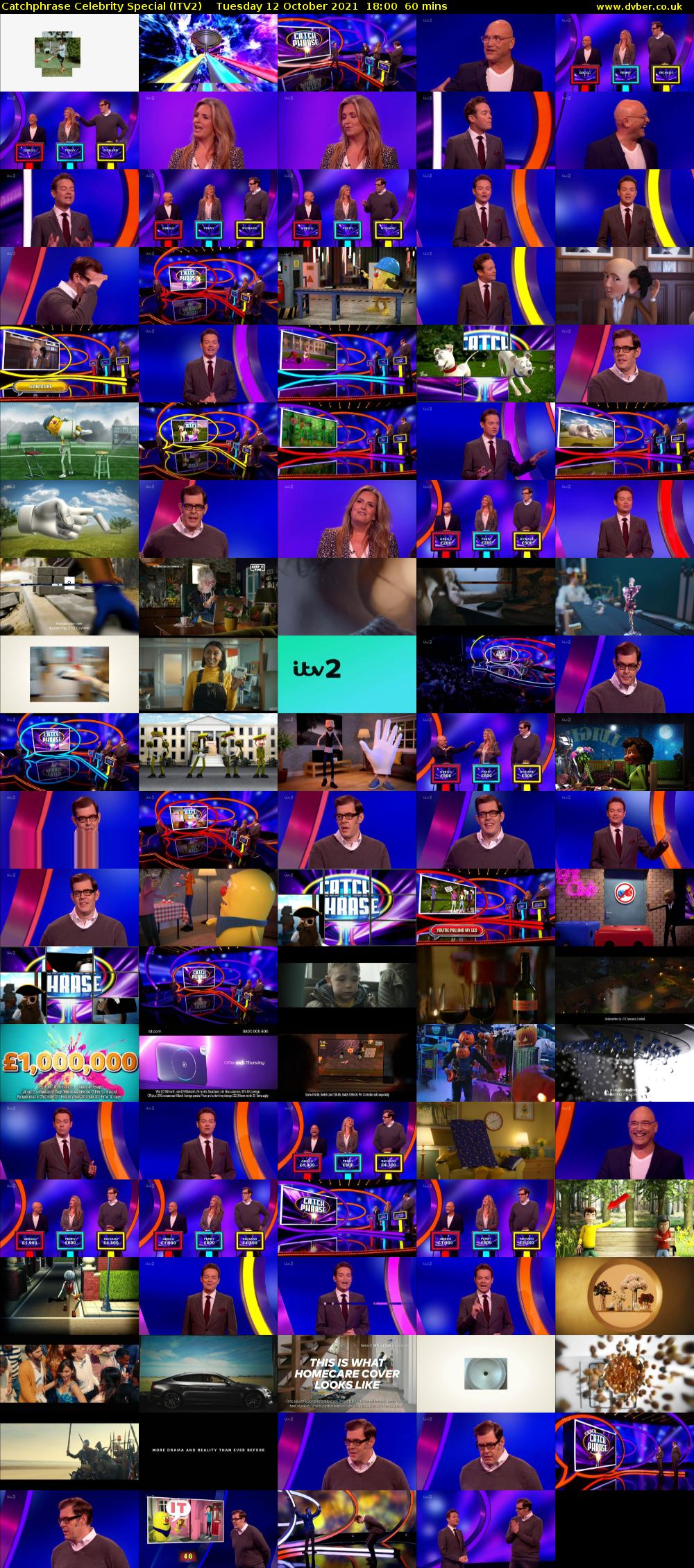 Catchphrase Celebrity Special (ITV2) Tuesday 12 October 2021 18:00 - 19:00