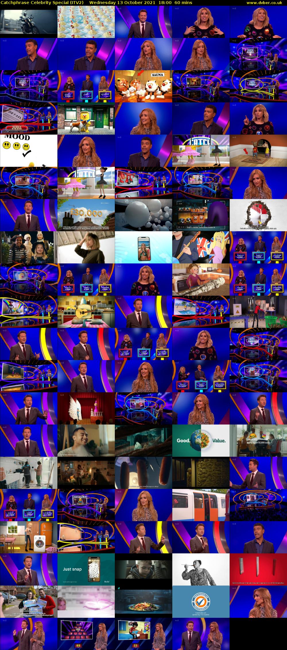 Catchphrase Celebrity Special (ITV2) Wednesday 13 October 2021 18:00 - 19:00