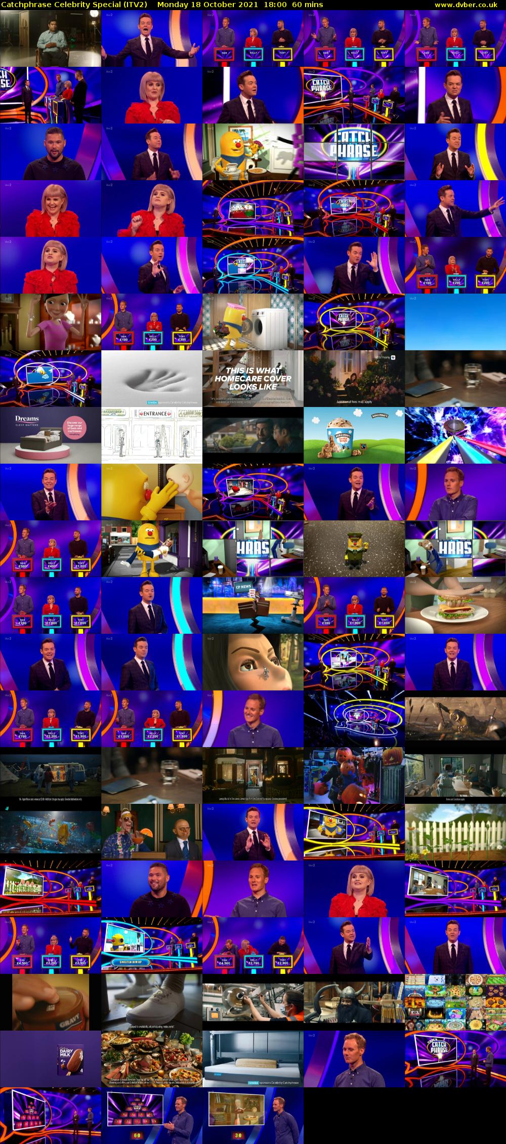 Catchphrase Celebrity Special (ITV2) Monday 18 October 2021 18:00 - 19:00