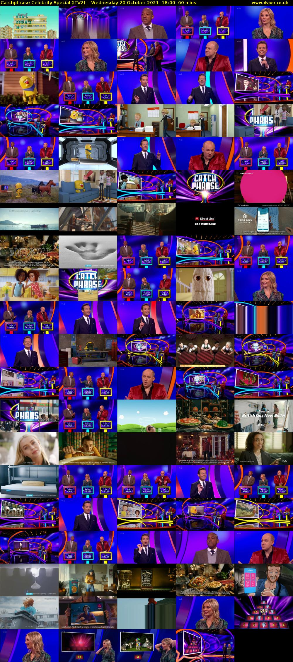 Catchphrase Celebrity Special (ITV2) Wednesday 20 October 2021 18:00 - 19:00