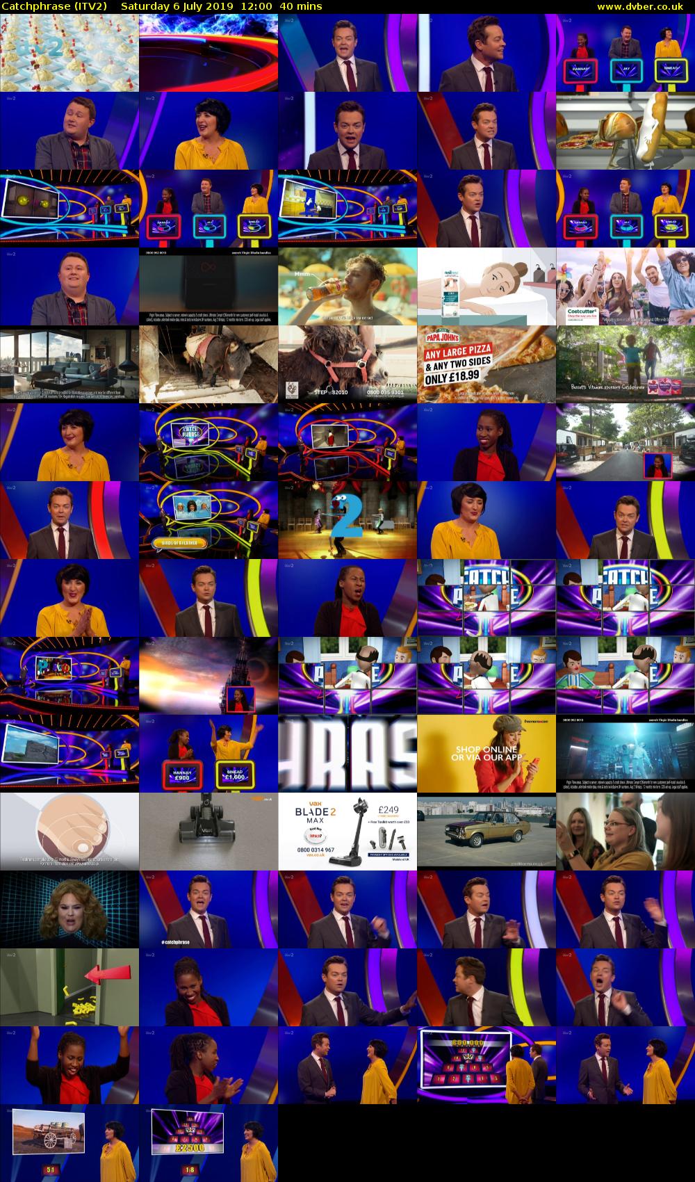 Catchphrase (ITV2) Saturday 6 July 2019 12:00 - 12:40