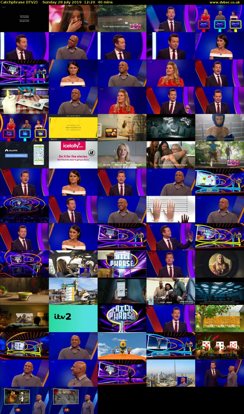 Catchphrase (ITV2) Sunday 28 July 2019 12:20 - 13:00