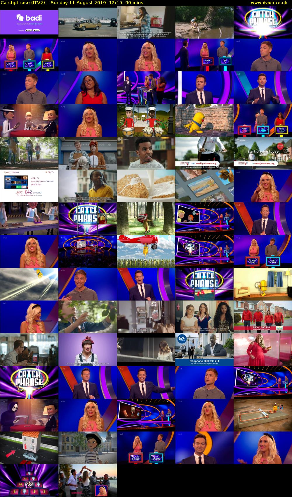 Catchphrase (ITV2) Sunday 11 August 2019 12:15 - 12:55