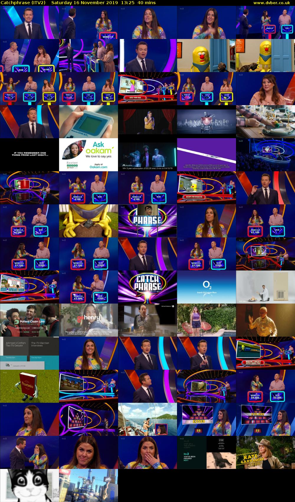 Catchphrase (ITV2) Saturday 16 November 2019 13:25 - 14:05