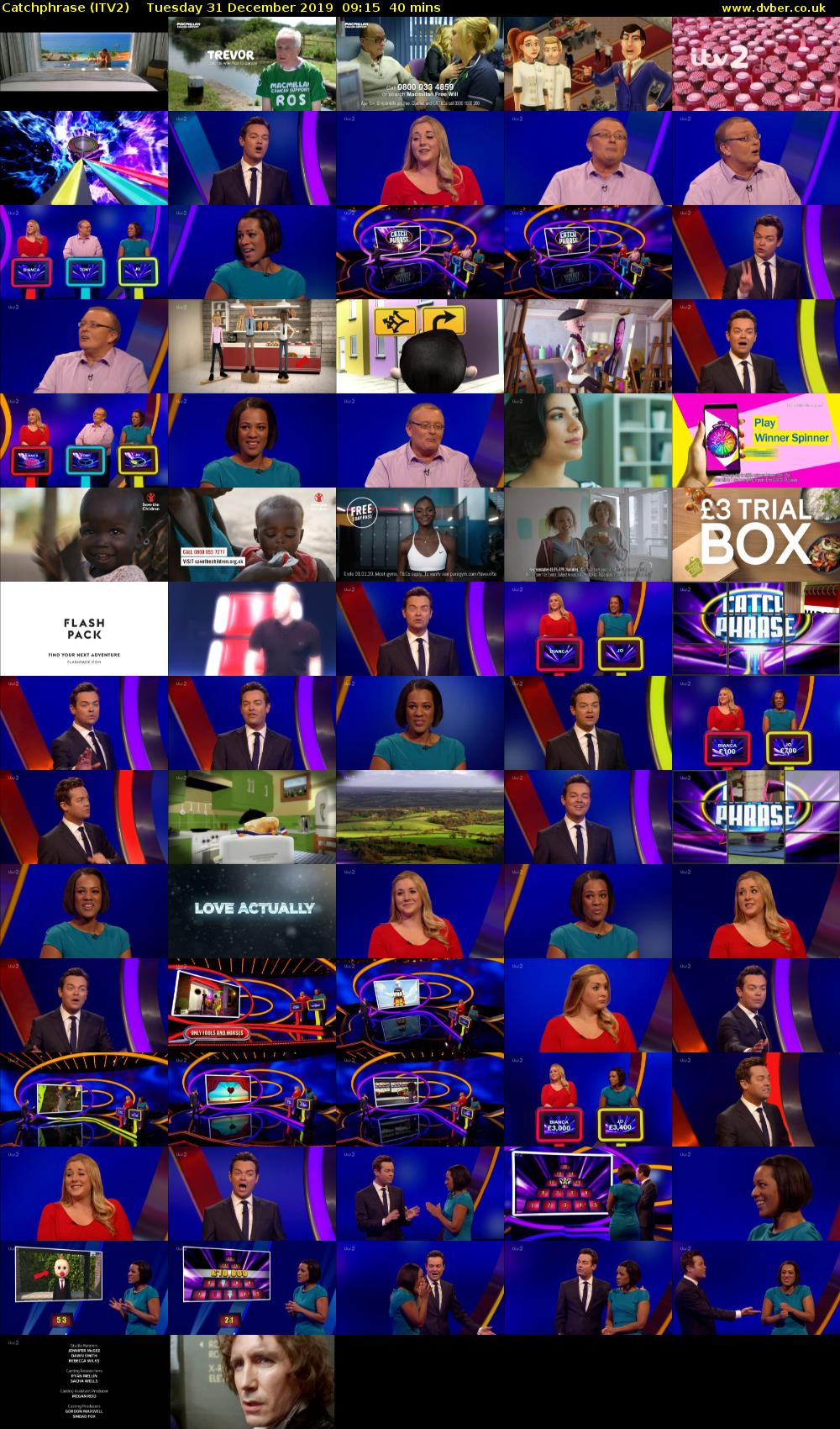 Catchphrase (ITV2) Tuesday 31 December 2019 09:15 - 09:55