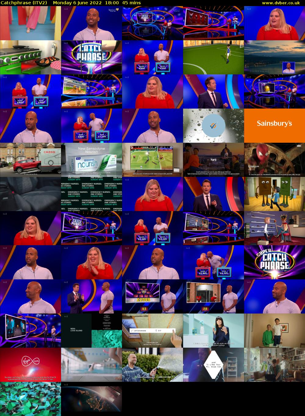 Catchphrase (ITV2) Monday 6 June 2022 18:00 - 18:45