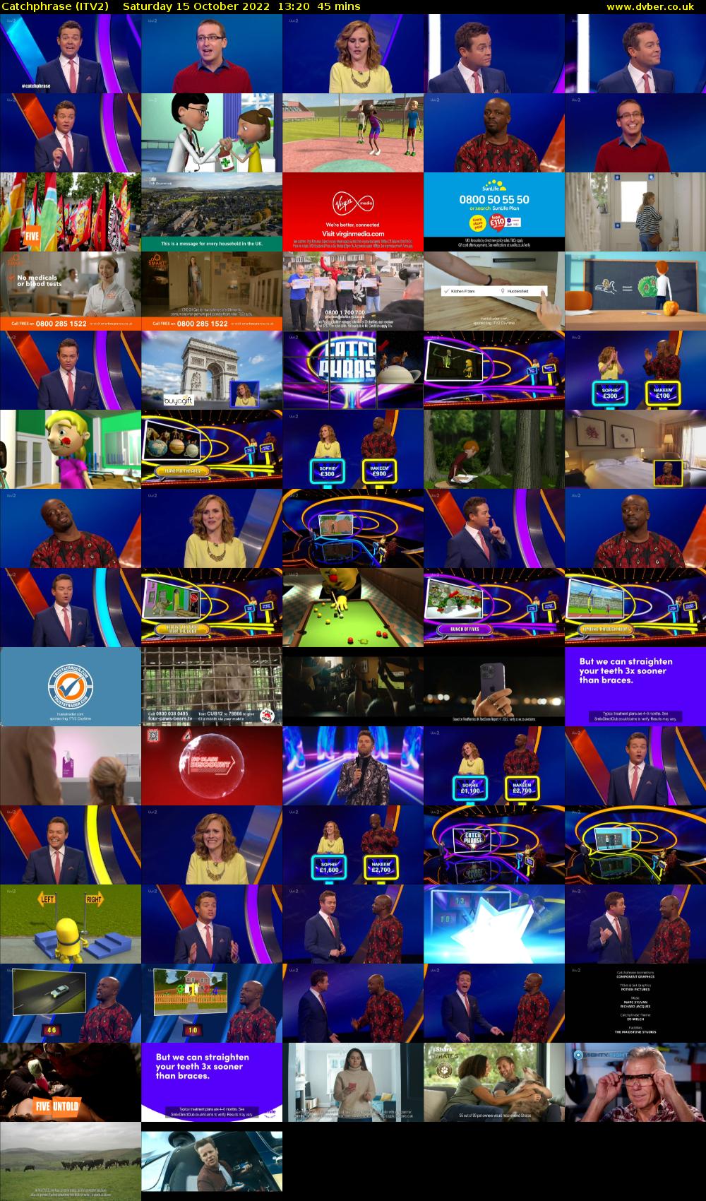 Catchphrase (ITV2) Saturday 15 October 2022 13:20 - 14:05