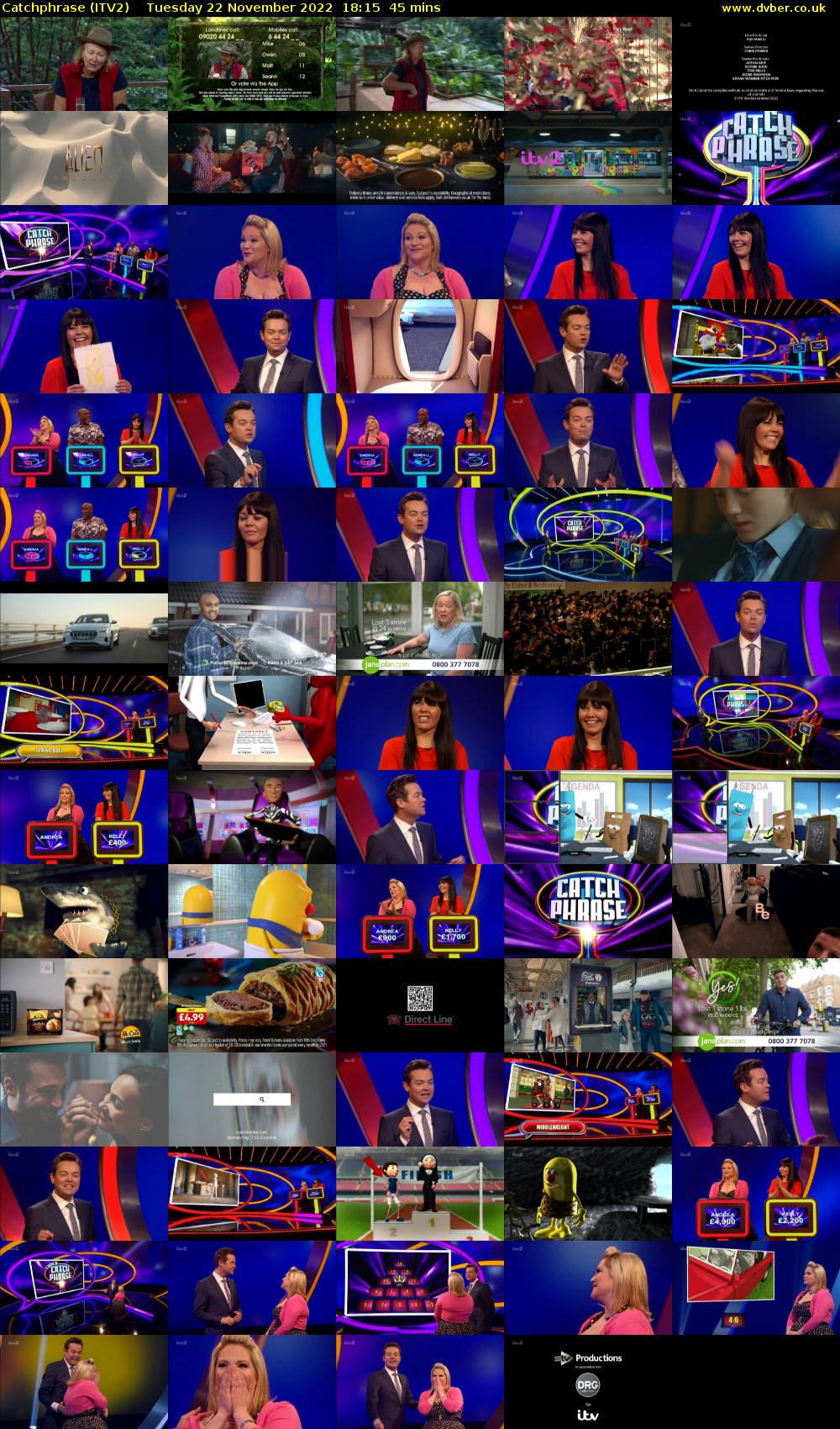 Catchphrase (ITV2) Tuesday 22 November 2022 18:15 - 19:00