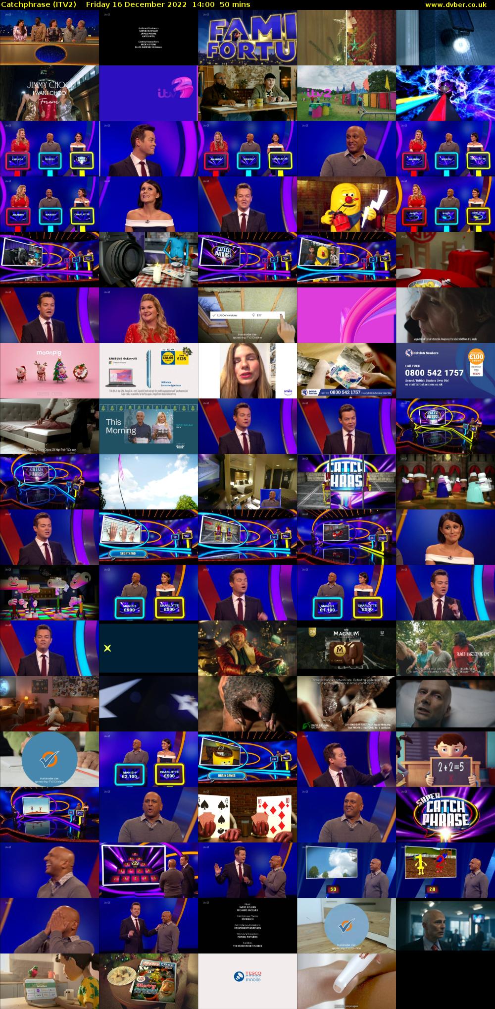 Catchphrase (ITV2) Friday 16 December 2022 14:00 - 14:50