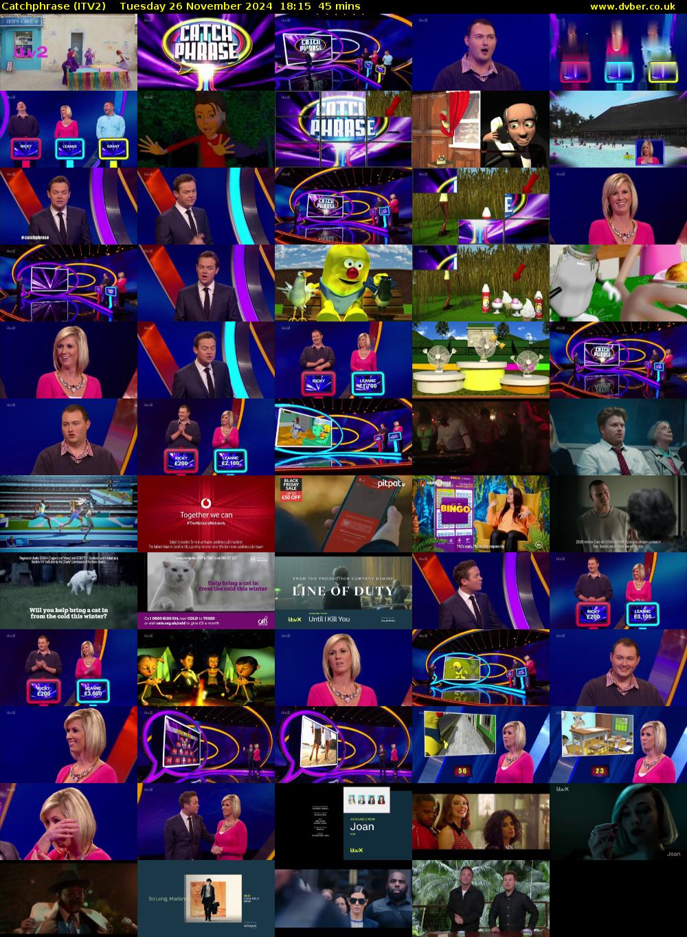 Catchphrase (ITV2) Tuesday 26 November 2024 18:15 - 19:00