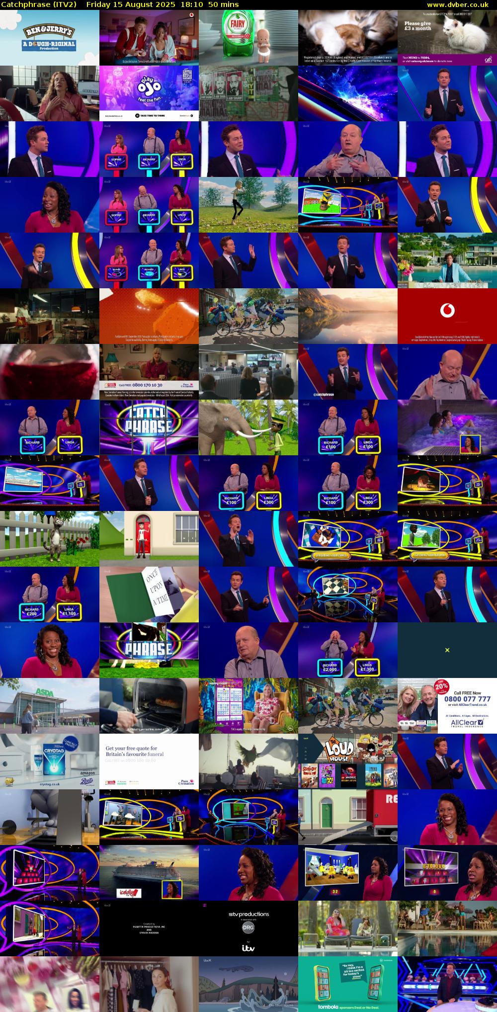 Catchphrase (ITV2) Friday 15 August 2025 18:10 - 19:00