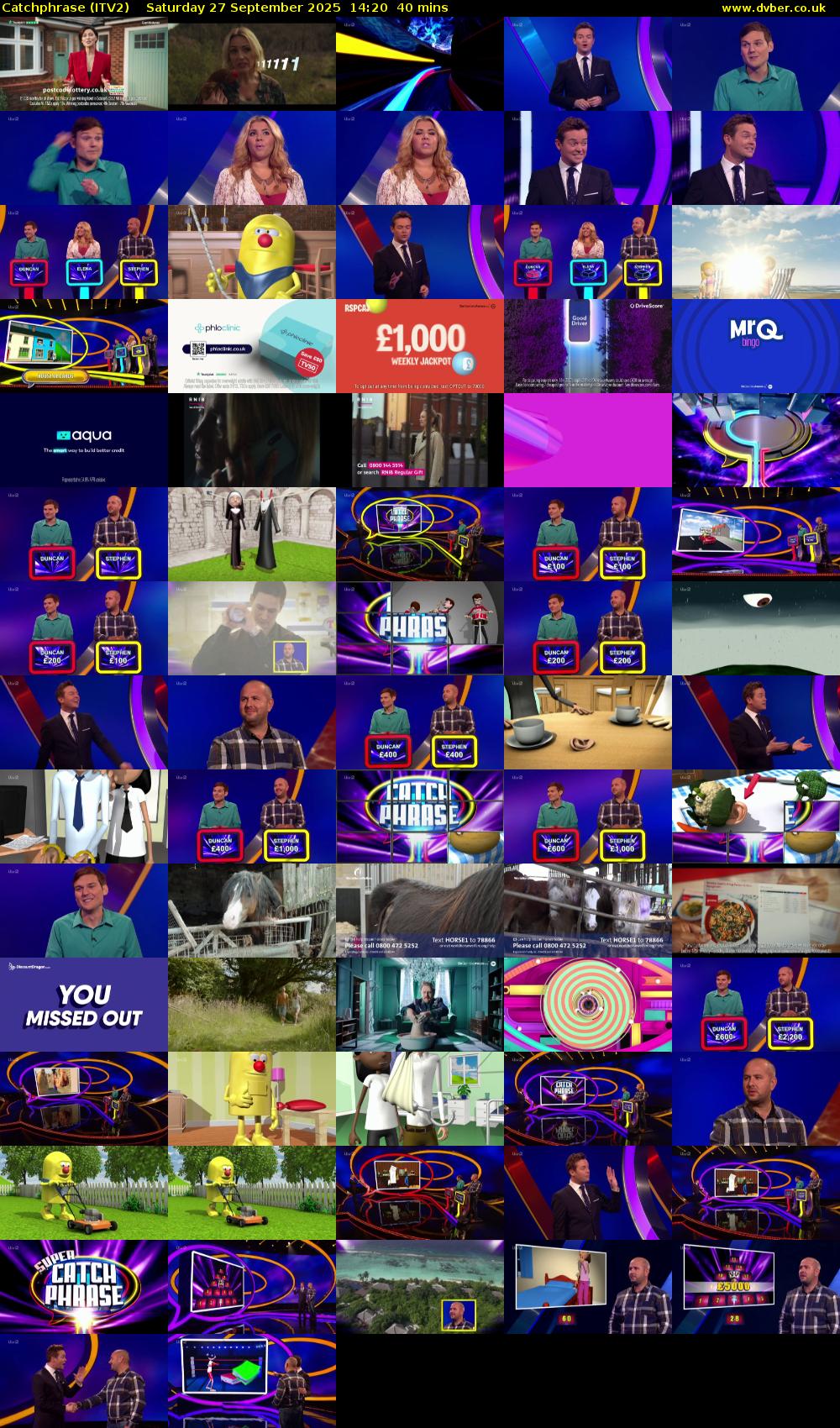 Catchphrase (ITV2) Saturday 27 September 2025 14:20 - 15:00