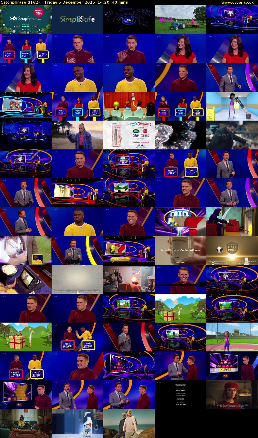 Catchphrase (ITV2) Friday 5 December 2025 14:20 - 15:00