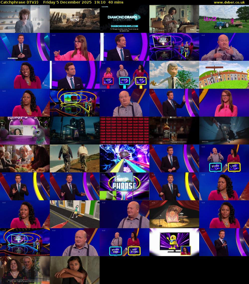 Catchphrase (ITV2) Friday 5 December 2025 19:10 - 19:50