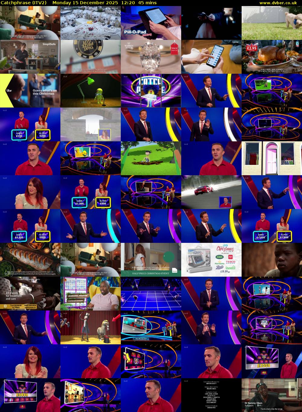 Catchphrase (ITV2) Monday 15 December 2025 12:20 - 13:05